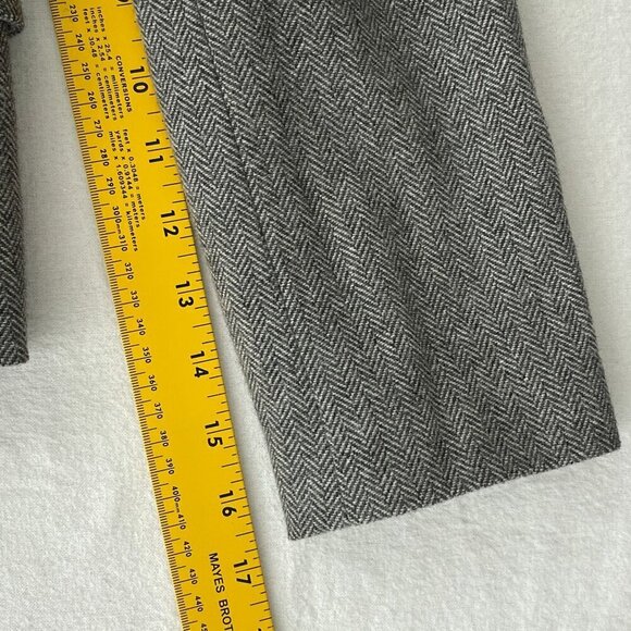 Banana Republic Gray Wool Blend Herringbone Long Sleeve Blazer Jacket Women's 6 - Picture 10 of 12